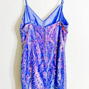 Iridescent Blue Party Dress/Homecoming Dress Size 13 by City Vibe.